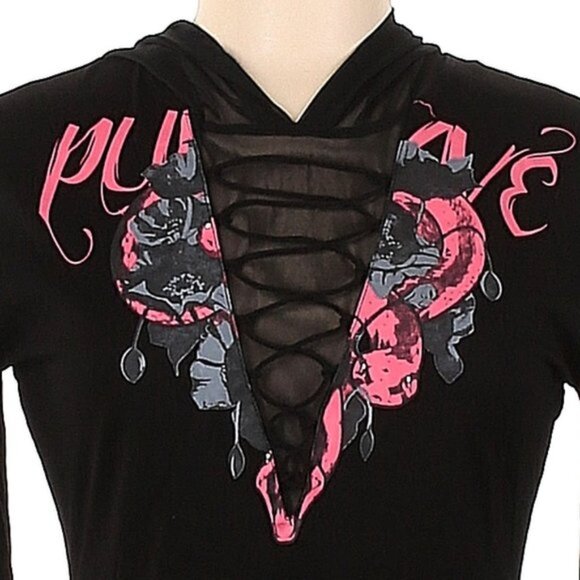 PUNK RAVE Mystery Story Gothic Witchy Alt hooded mini dress - Picture 5 of 9